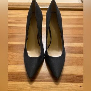 Navy colored stilettos with pointed toe